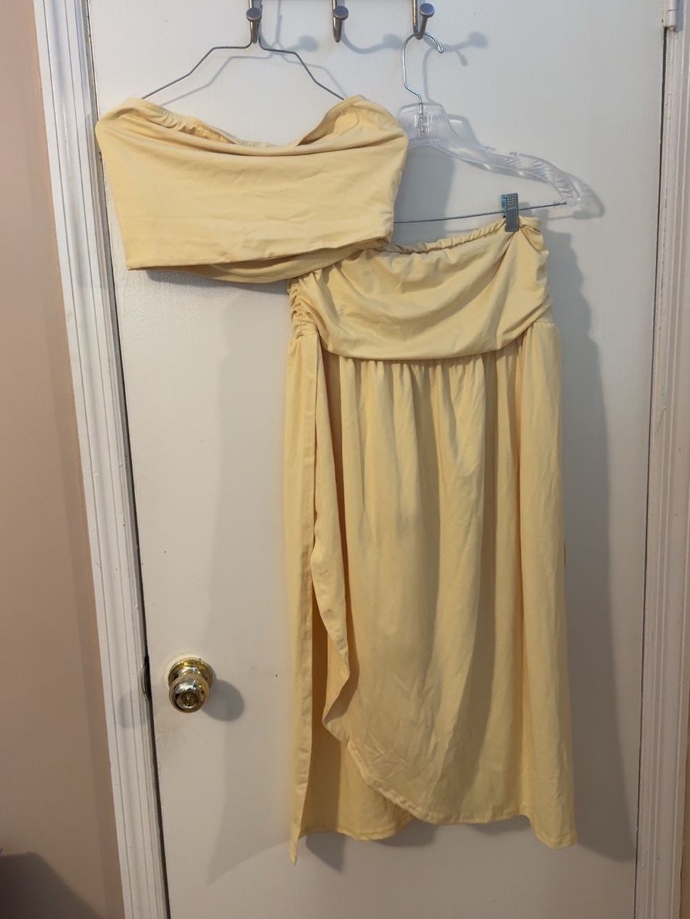 Soft Yellow Midi Skirt - Women's Flowing Summer Skirt